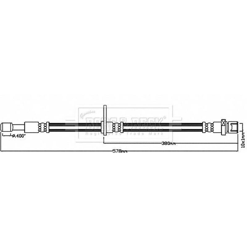 Borg & Beck Brake Hydraulic Hose Line Front Right BBH8202