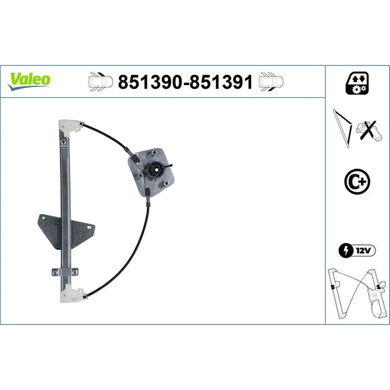 Valeo Electric Window Regulator Lifter Right Front 851391