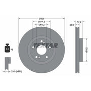 Textar 2 x Vented Front Brake Discs 92140903-x2