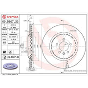 Brembo Steel Rear Brake Disc Hub Brake Discs 09.D807.23-x2