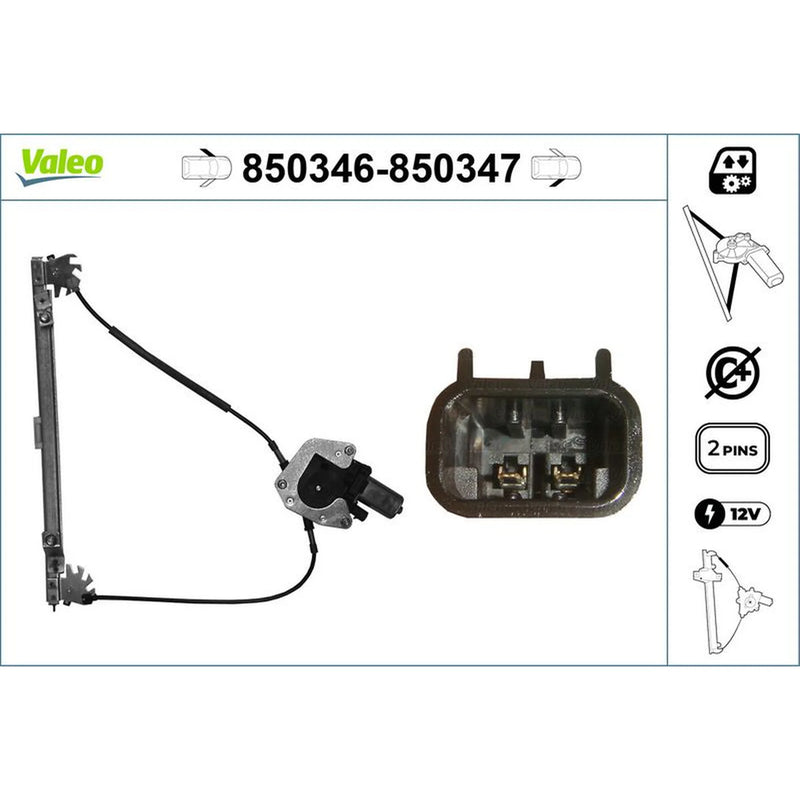 Valeo Electric Window Regulator Lifter Right Front 850347
