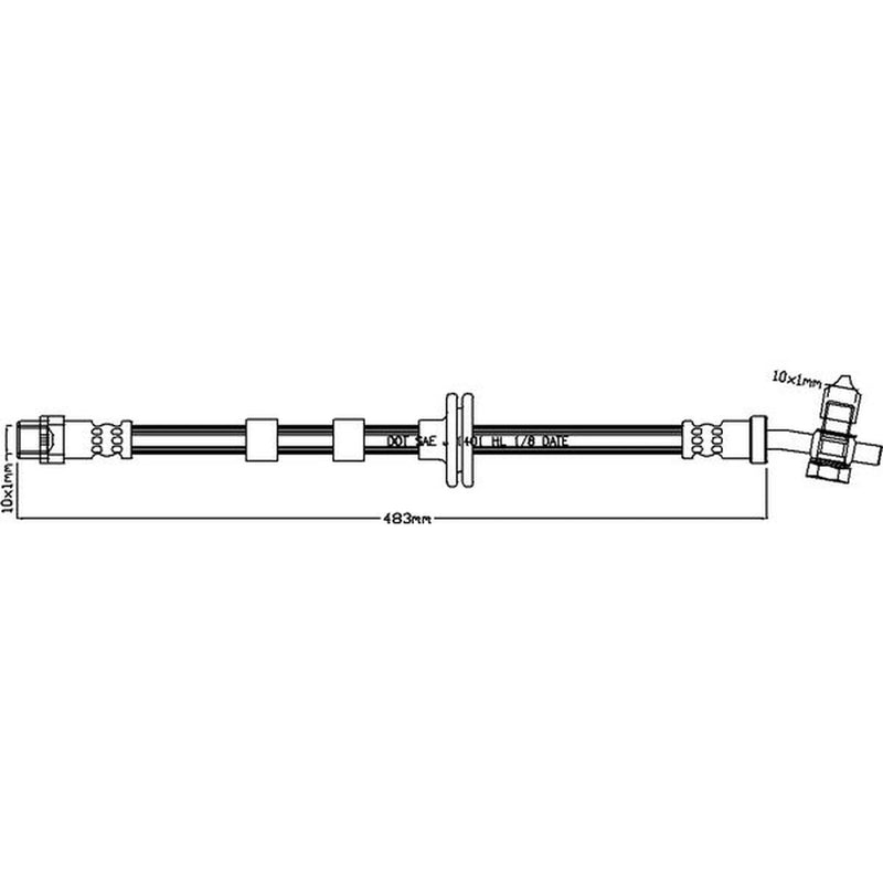 Juratek Brake Hydraulic Hose Line Right JBH1047