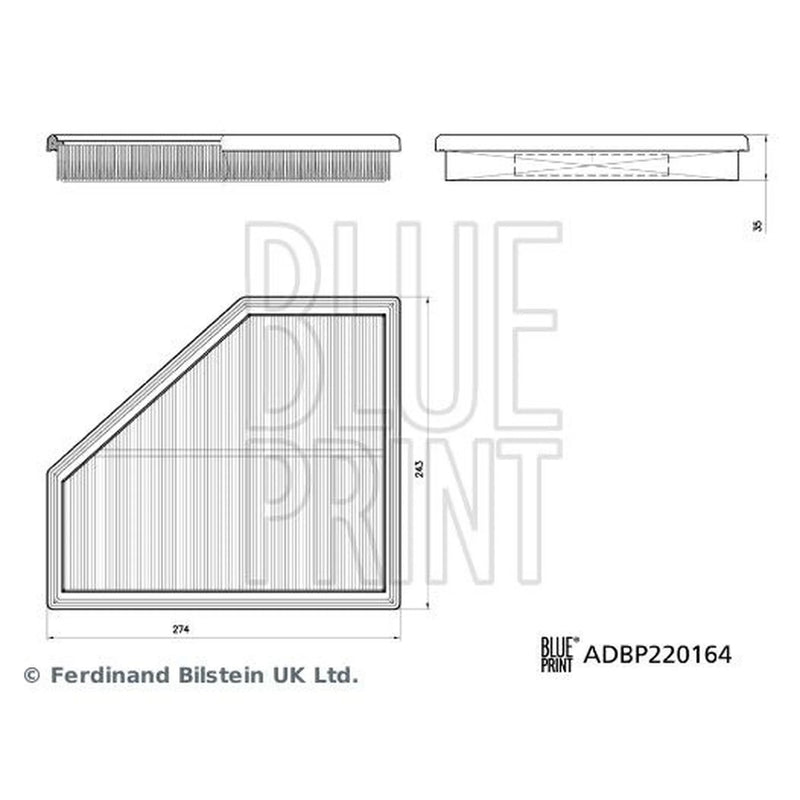 Blue Print Engine Air Filter Right ADBP220164