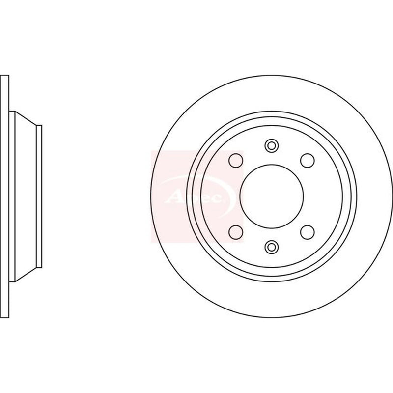 Apec 2 x Solid Rear Brake Discs DSK609-x2