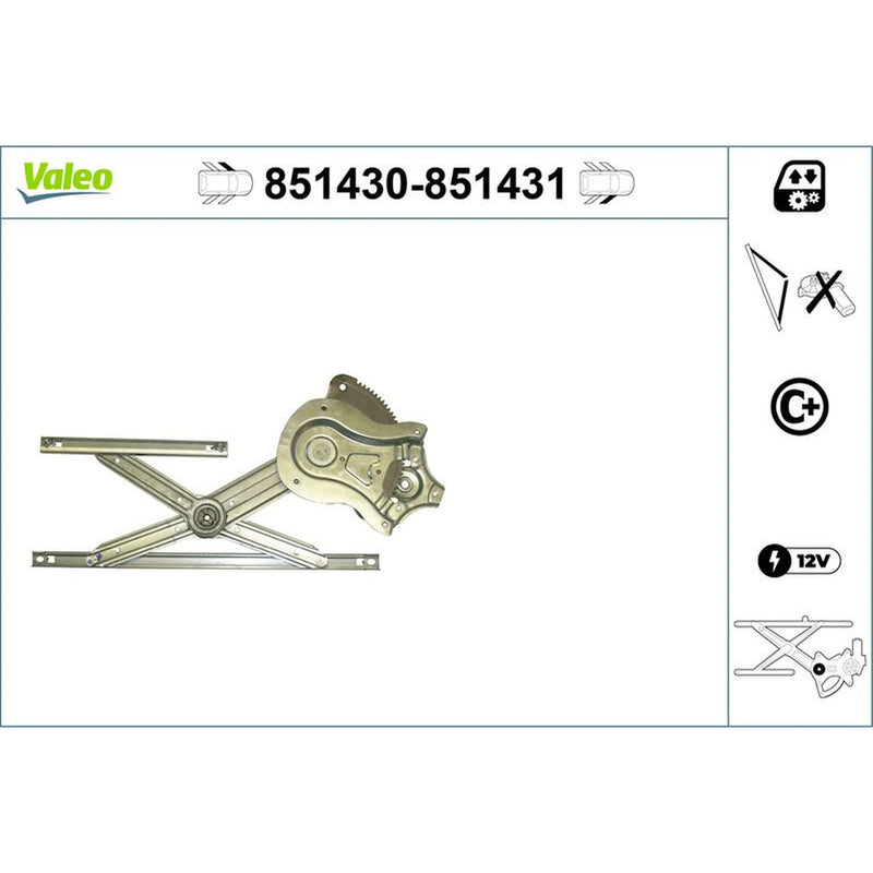 Valeo Electric Window Regulator Lifter Left Front 851430