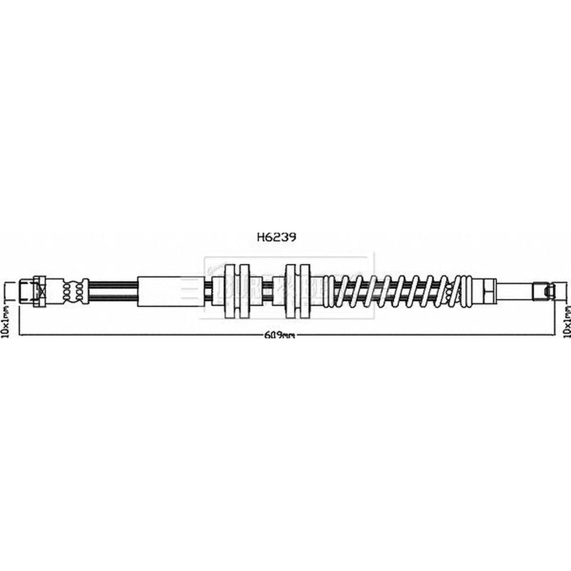 Borg & Beck Brake Hydraulic Hose Line Front Right BBH8168