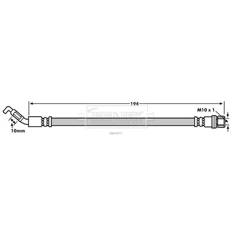 Borg & Beck Brake Hydraulic Hose Line outer BBH7877