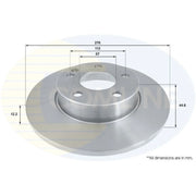 Comline 2 x Solid Front Brake Discs ADC1638