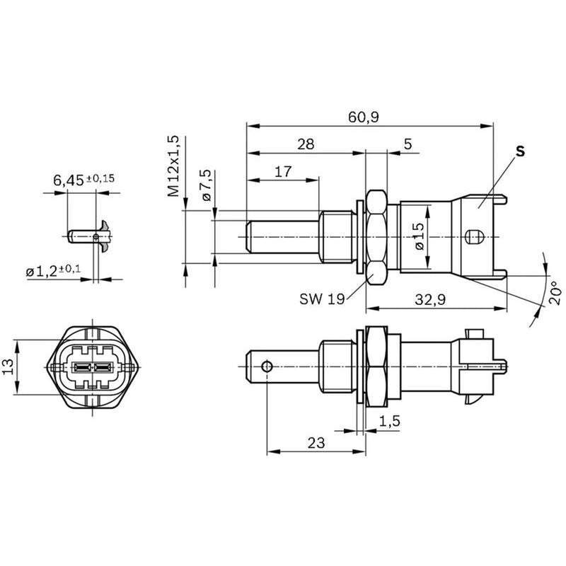 Bosch Coolant Temperature Sensor 0 281 002 704