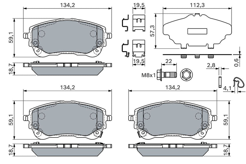 Bosch Brake Pad Set x x 0986460149