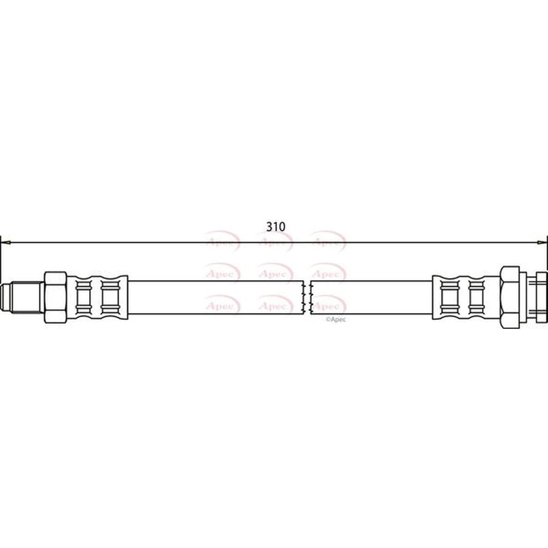 Apec Brake Hydraulic Hose Line Front HOS3033