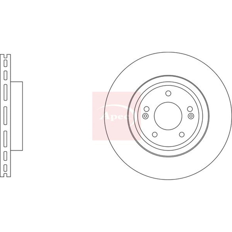 Apec 2 x Vented Front Brake Discs DSK3471-x2