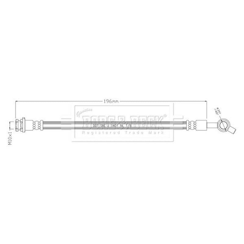 Borg & Beck Brake Hydraulic Hose Line outer BBH8909