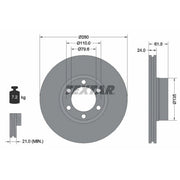 Textar 2 x Vented Front Brake Discs 92097703-x2