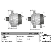 Denso Car Alternator 12V fits BMW 5 2010-2017