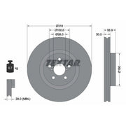 Textar 2 x Vented Front Brake Discs 92236503-x2