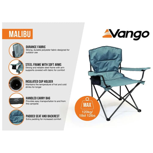 Vango Malibu Folding Mineral Green Camping Chairs - Vango - Van Life Living