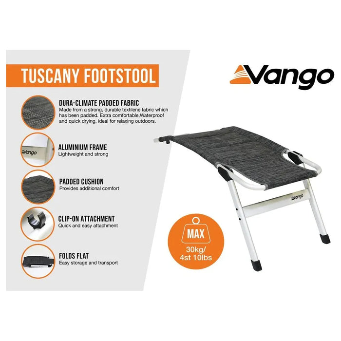 Vango Tuscany Footstool Std Heather Grey - Vango - Van Life Living