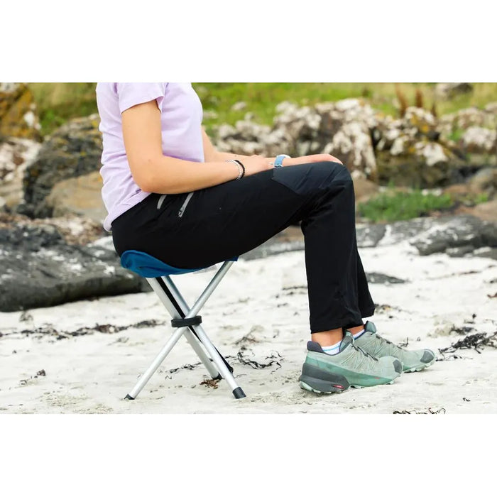 Vango Balmoral Aluminium Stool Std Mykonos Blue Chair - Vango - Van Life Living