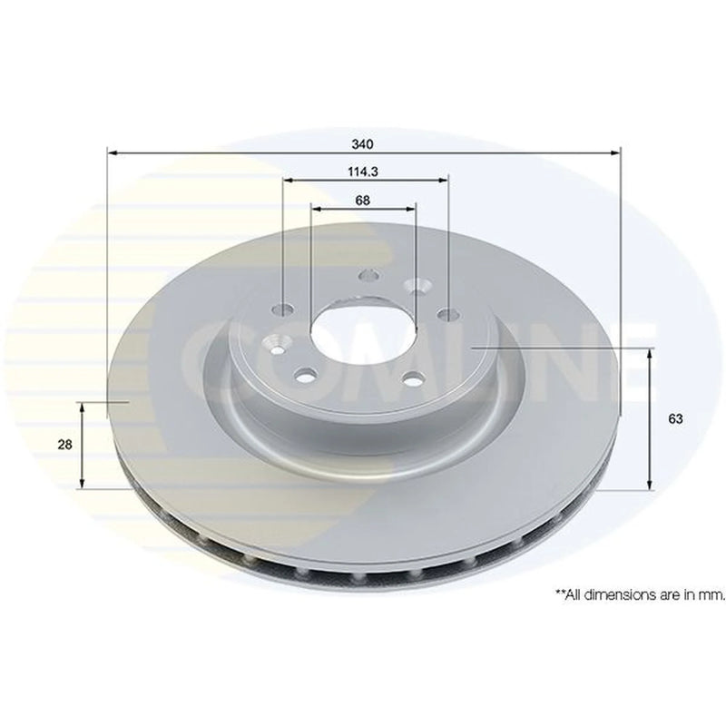 Comline 2 x Vented Front Brake Discs ADC2957V