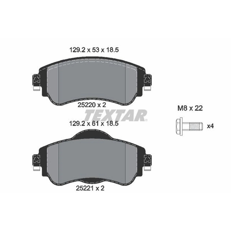 Textar Front Brake Pad Set 2522001