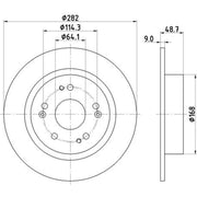 DON 2 x Solid Rear Brake Discs PCD17672-x2