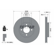 Textar 2 x Vented Front Brake Discs 92036803-x2