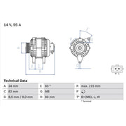 Bosch Car Alternator 12V 0 986 043 141