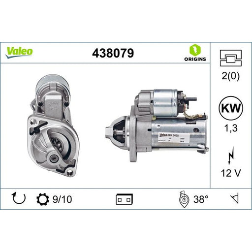 Valeo Starter Motor 12V 1.3kW Teeth 438079