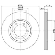 DON 2 x Vented Front Brake Discs PCD13412-x2