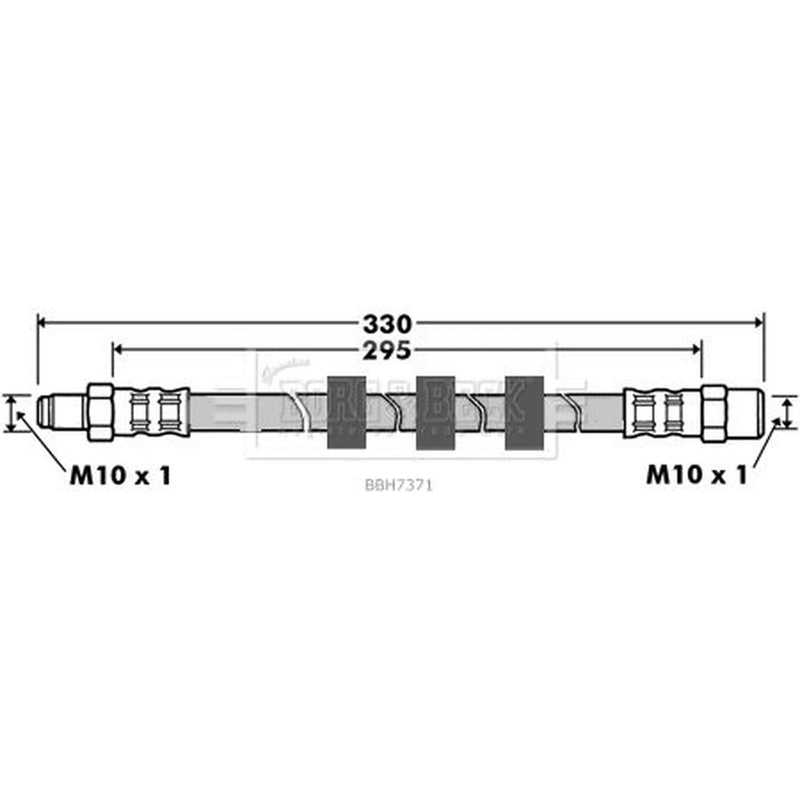 Borg & Beck Brake Hydraulic Hose Line Rear Right BBH7371