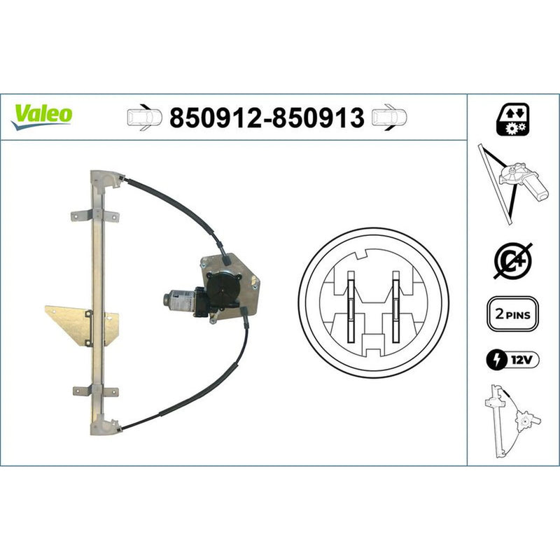 Valeo Electric Window Regulator Lifter Left Front 850912
