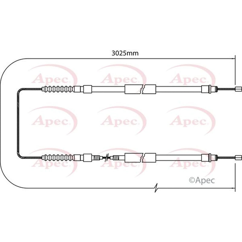 Apec Handbrake Cable Right Rear CAB1066