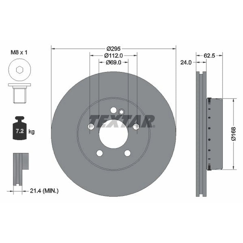Textar 2 x Two-Piece Front Brake Disc Brake Discs 92358725-x2