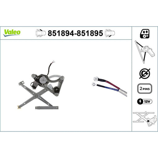 Valeo Electric Window Regulator Lifter Right Front 851895
