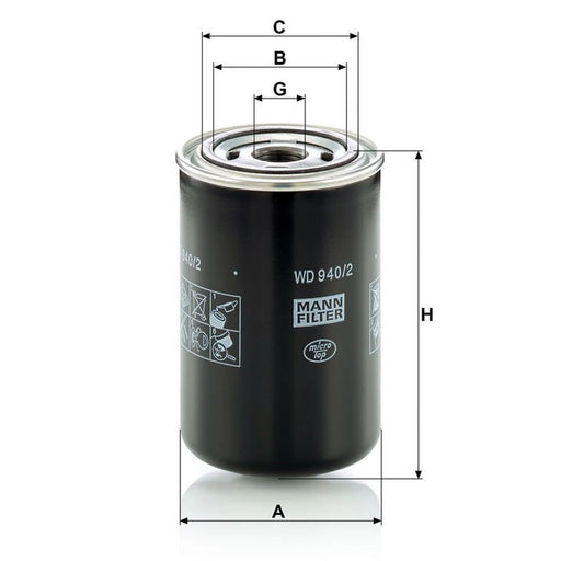 MANN-FILTER Engine Oil Filter WD 940/2