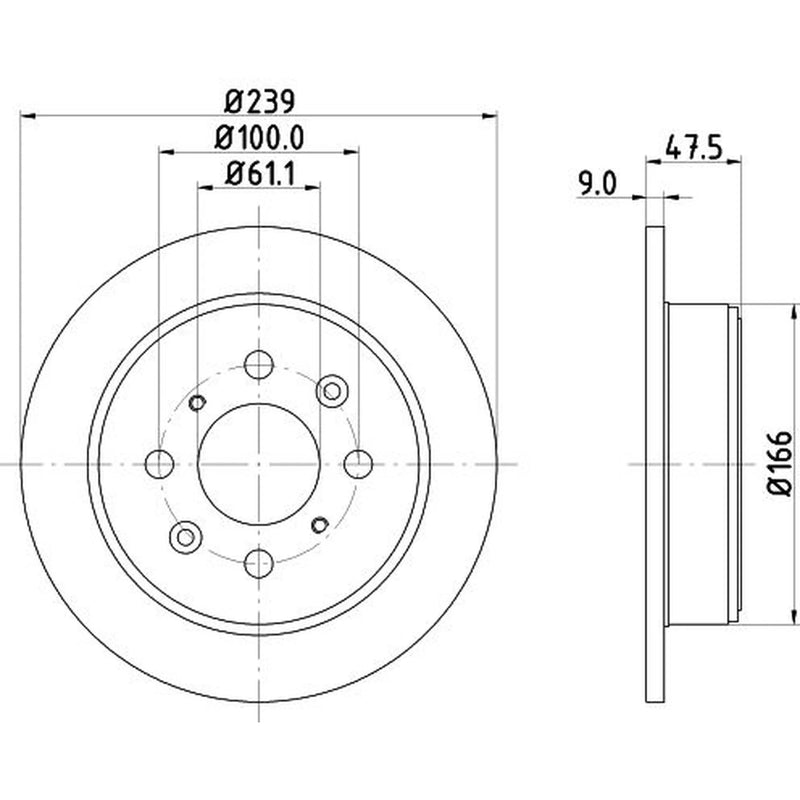 Mintex 2 x Solid Rear Brake Discs MDC846-x2