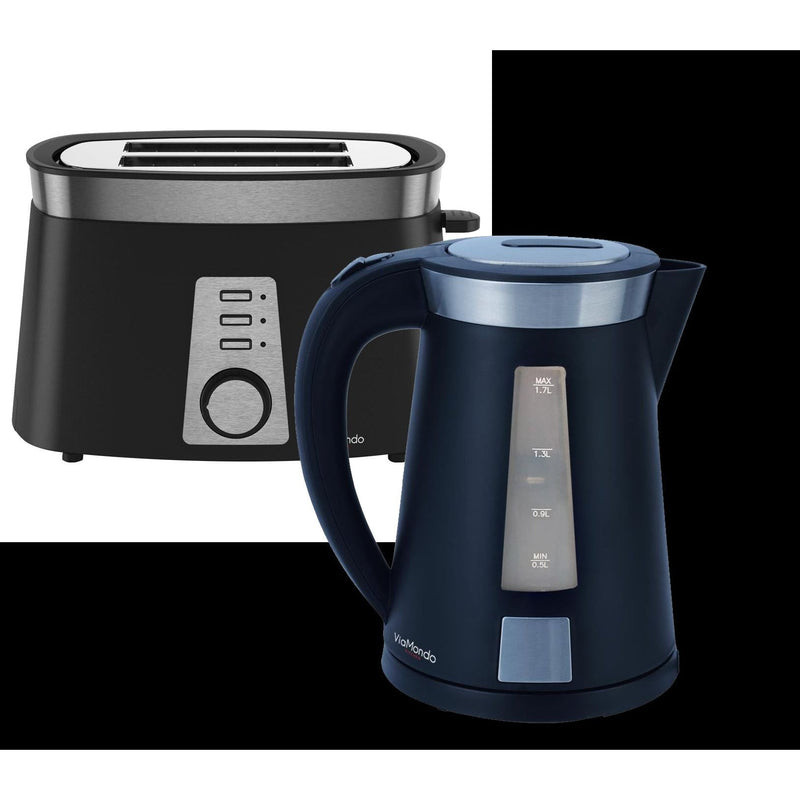 Black Toast It Toaster & 1.7l Kettle Low Wattage Ideal for Camping Caravans Motorhomes - Via Mondo - Van Life Living