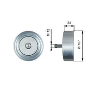 Gates V-Ribbed Belt Deflection/Guide Pulley T36515