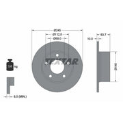 Textar 2 x Solid Rear Brake Discs 92057503-x2