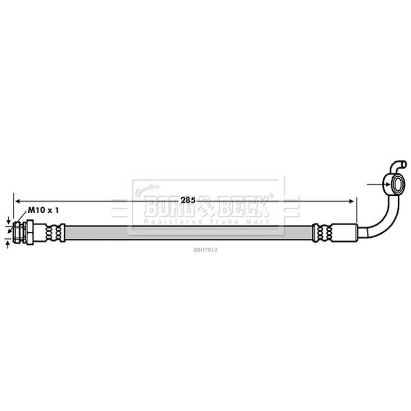 Borg & Beck Brake Hydraulic Hose Line Rear Left BBH7812