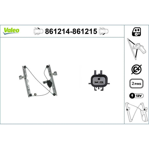 Valeo Electric Window Regulator Lifter Left Front 861214