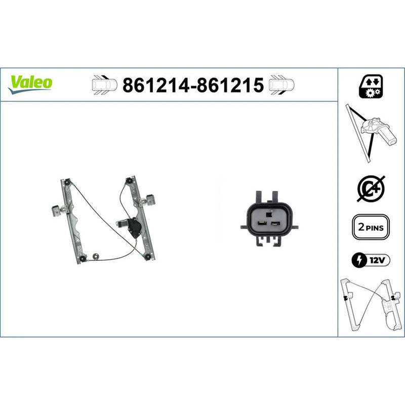 Valeo Electric Window Regulator Lifter Right Front 861215