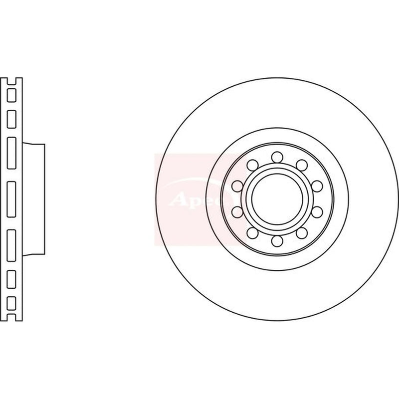 Apec 2 x Vented Front Brake Discs DSK2119-x2