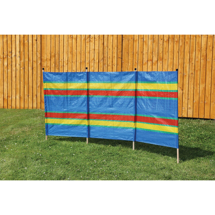 4 Pole Multicoloured Polythene Windbreak 1440 - Quest - Van Life Living