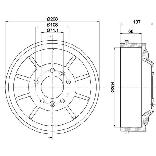 Mintex Brake Drum Assembly Rear MBD310