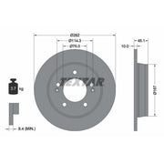 Textar 2 x Solid Rear Brake Discs 92240003-x2