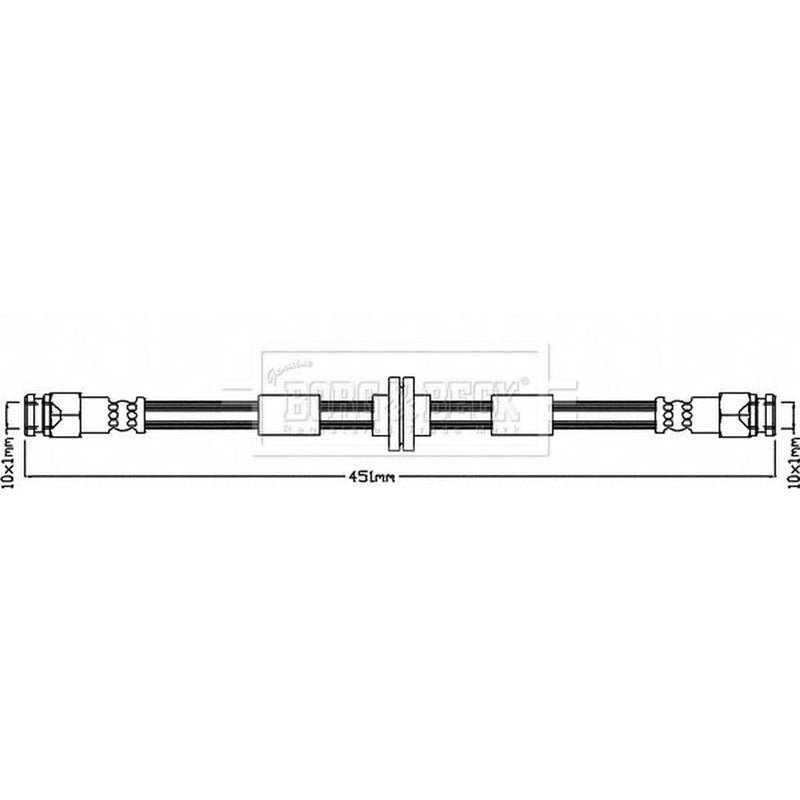 Borg & Beck Brake Hydraulic Hose Line Front Right BBH8318