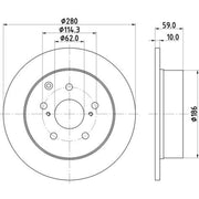 Mintex 2 x Solid Rear Brake Discs MDC2029