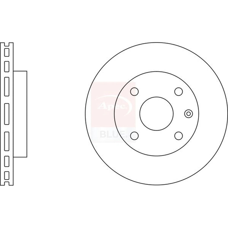 Apec 2 x Vented Front Brake Discs SDK6395-x2